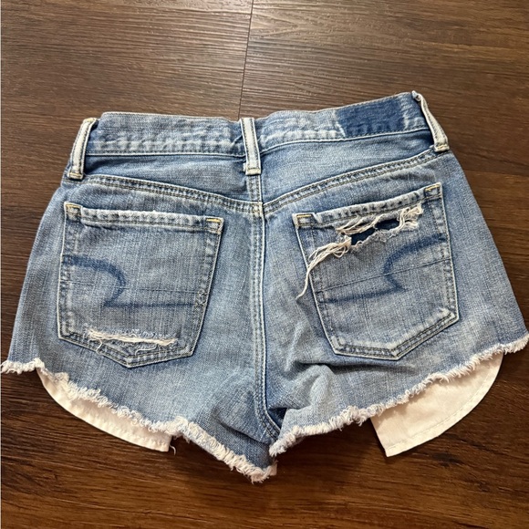 American Eagle Outfitters Women's Ripped Jean Shorts - Light Blue - Picture 2 of 5